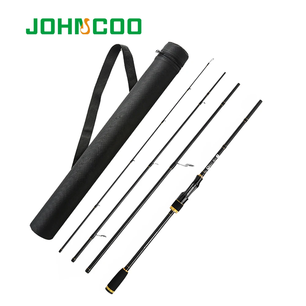 JOHNCOO высокоуглеродистая литая удочка, чехол, ультра-легкая удочка, быстрое действие, спиннинг, удочка для путешествий, 4 секции, набор удочек для приманки