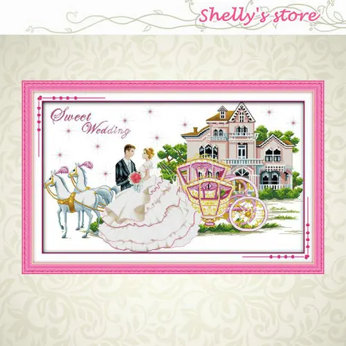 Wedding series lovers Happy Sweet painting counted or Stamped DMC 11CT 14CT Chinese Cross Stitch kits embroidery needlework Set |