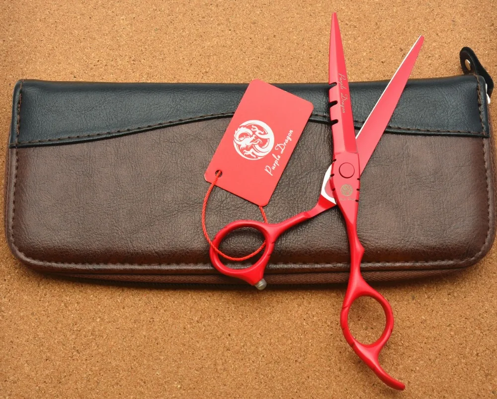 5.5'' Purple Dragon Japan 440C Red Hairdressing Scissors Cutting Shears Thinning Professional Human Hair Z1010 | Красота и