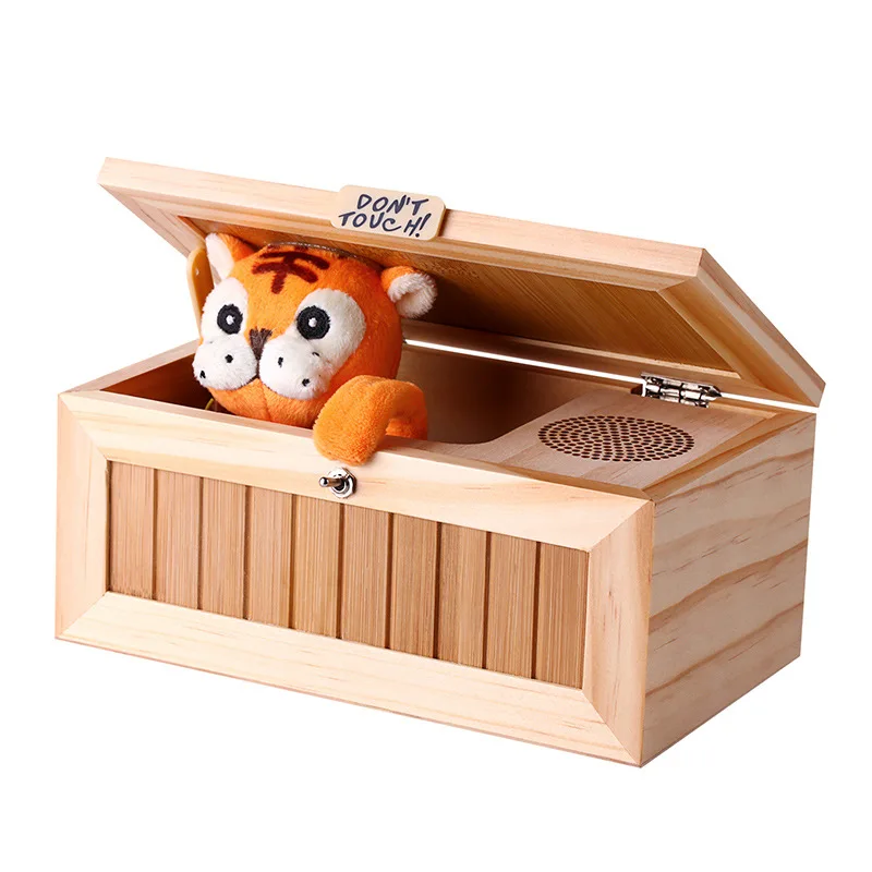 Houten Elektronische Nutteloos Doos Leuke Tiger Grappig Speelgoed Gift Voor Jongen En Kids Interactieve Speelgoed Stress-Reducti