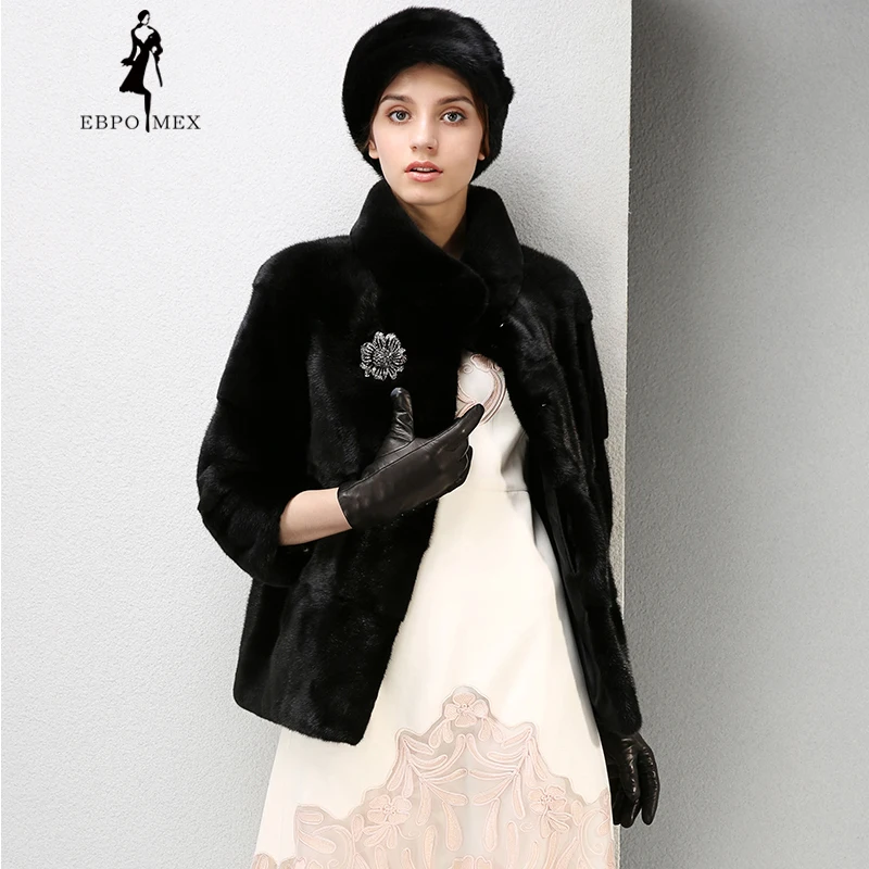 Высококачественное модное платье норки пальто с мехом короткие Imported натуральная