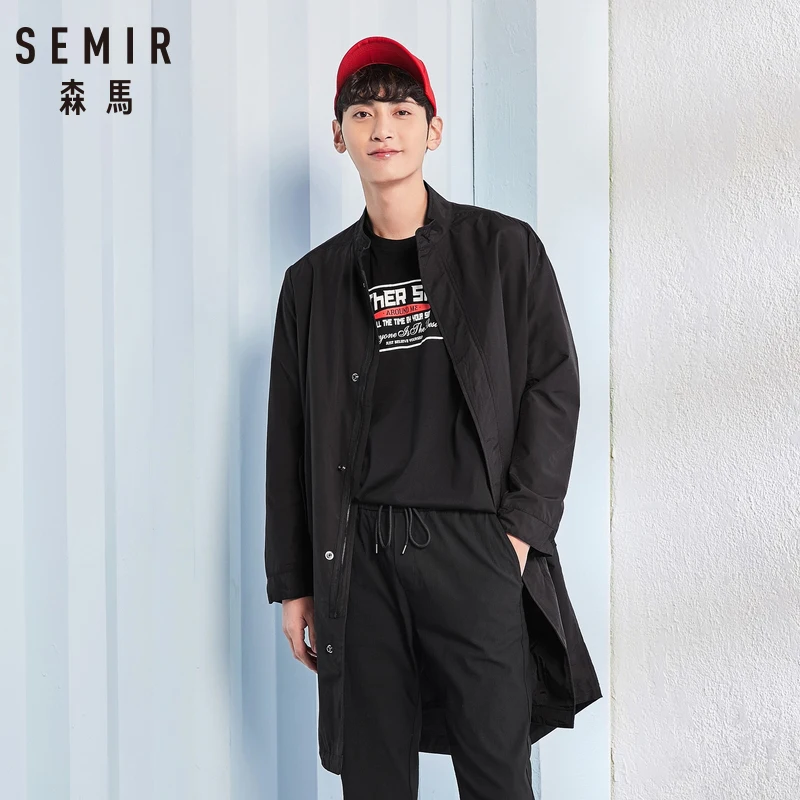 SEMIR мужской длинный Повседневный хлопковый Тренч весна осень Мужской Свободный