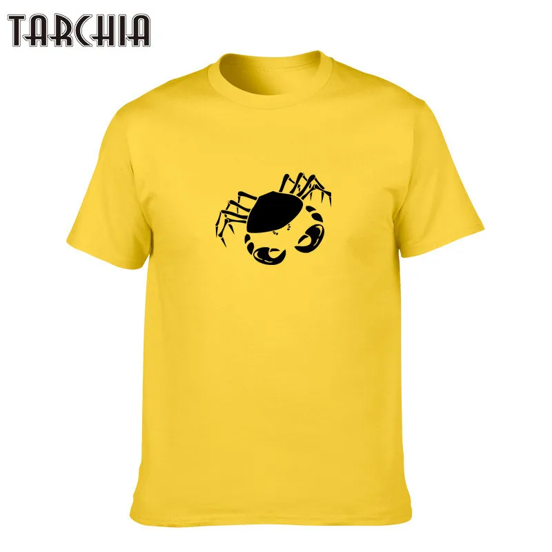 Футболка TARCHIA мужская с принтом крабов повседневная тенниска из хлопка майка