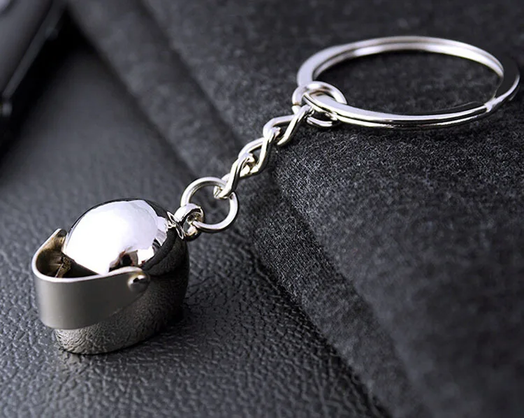 Hot Fashion Motorcycle Racing Helmet Cool Silver Metal Charm Car Key Ring Keychain Creative Party Men Gift | Украшения и