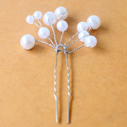 2 шт Модные Новые Свадебные невесты жемчуг заколки для волос белый| |