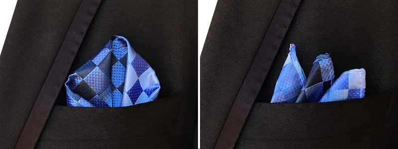 20 цветов Мужской Hanky проверяет, плед полосатый шелковые костюмы Свадебный квадратный Карманный вечерние носовой платок Одежда Аксессуары Шарф