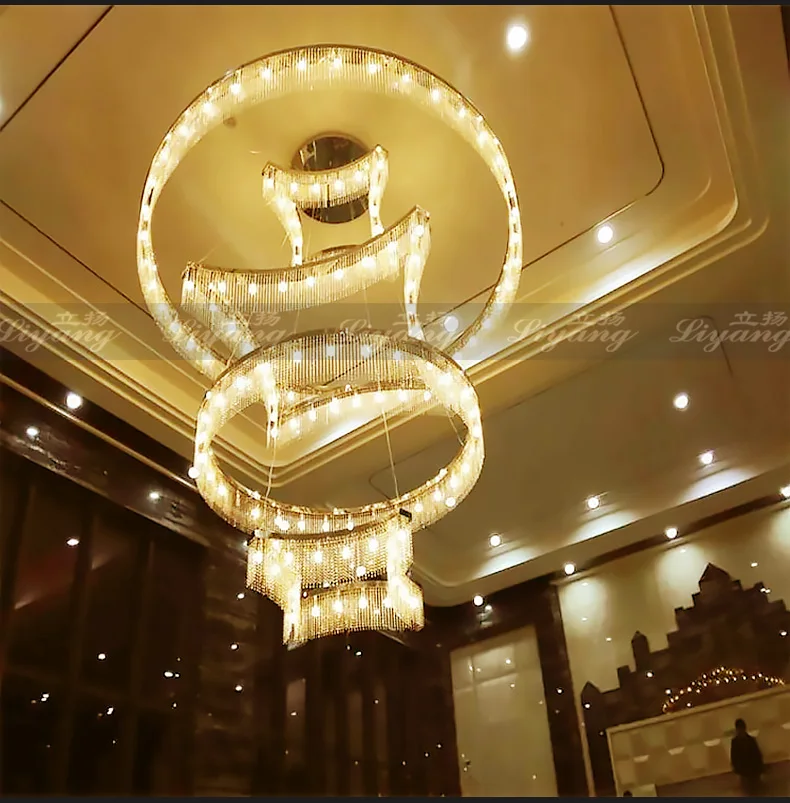 Customized large-scale shaped crystal lamp hotel lobby chandelier clubhouse hall sales department building sand table | Лампы и