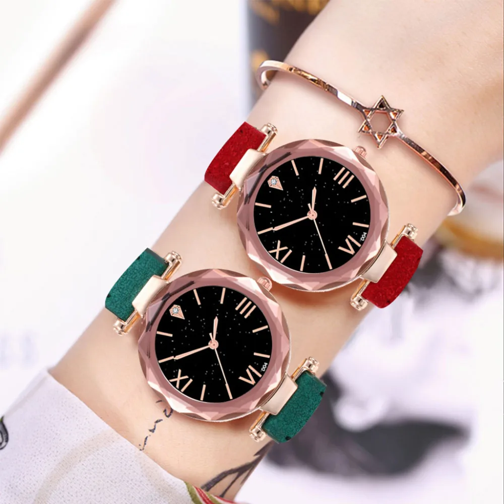 Женские часы Duobla роскошные модные кожаные повседневные Аналоговые кварцевые