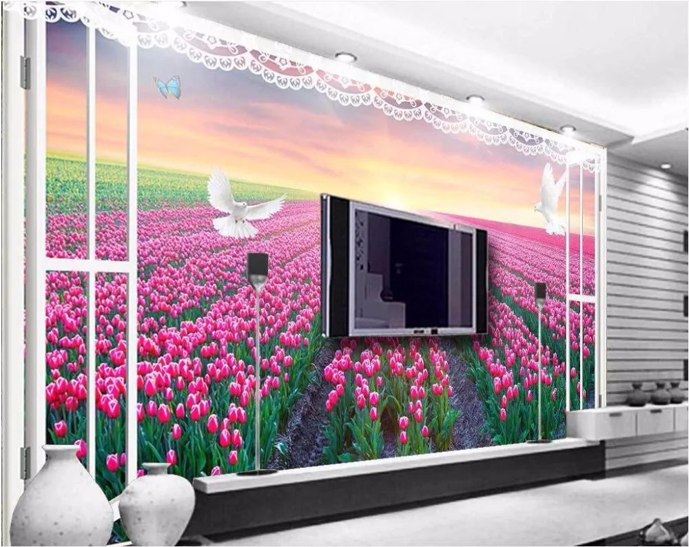 3d обои с изображением пейзажа фото на заказ изображение окне настенная картина