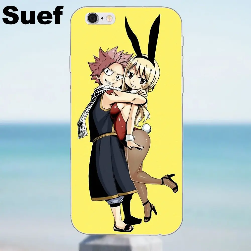 Мягкий защитный чехол Fairy Tail Natsu Lucy для iPhone X 4 4S 5 5S 5C SE 6 6S 7 8 Plus Samsung Galaxy J1 J3 J5 J7 A3 A5 2016