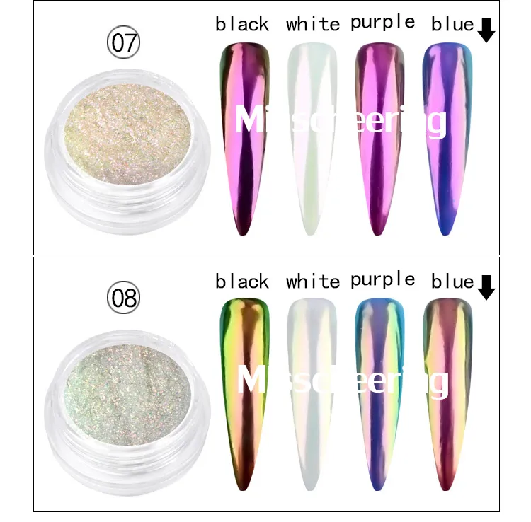 0,2 г/кор. Misscheering Neon Aurora Порошковые блестки Magic Хамелеон голограмма дизайн ногтей хромированный пигмент для маникюра украшения