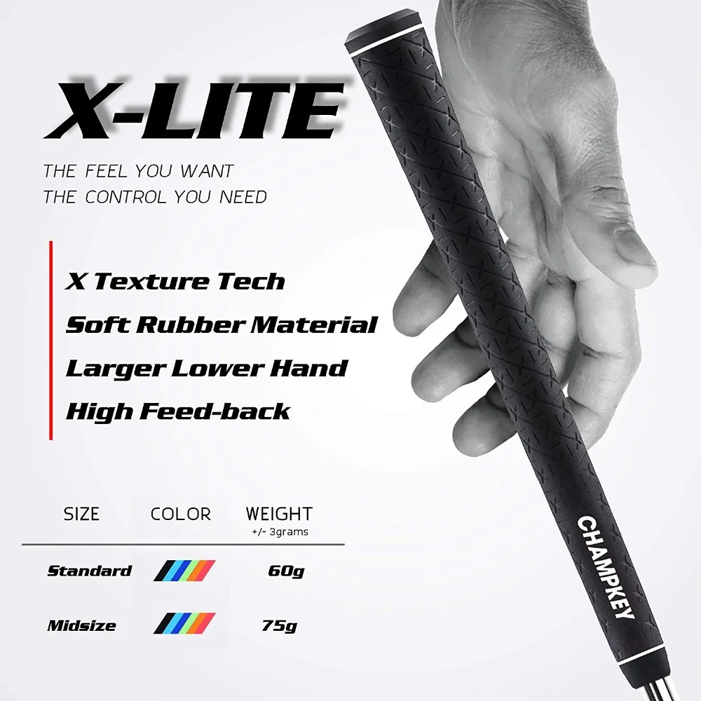 Champkey X-LITE 8 шт. резиновые стандартные ручки для гольфа шесть цветов на выбор