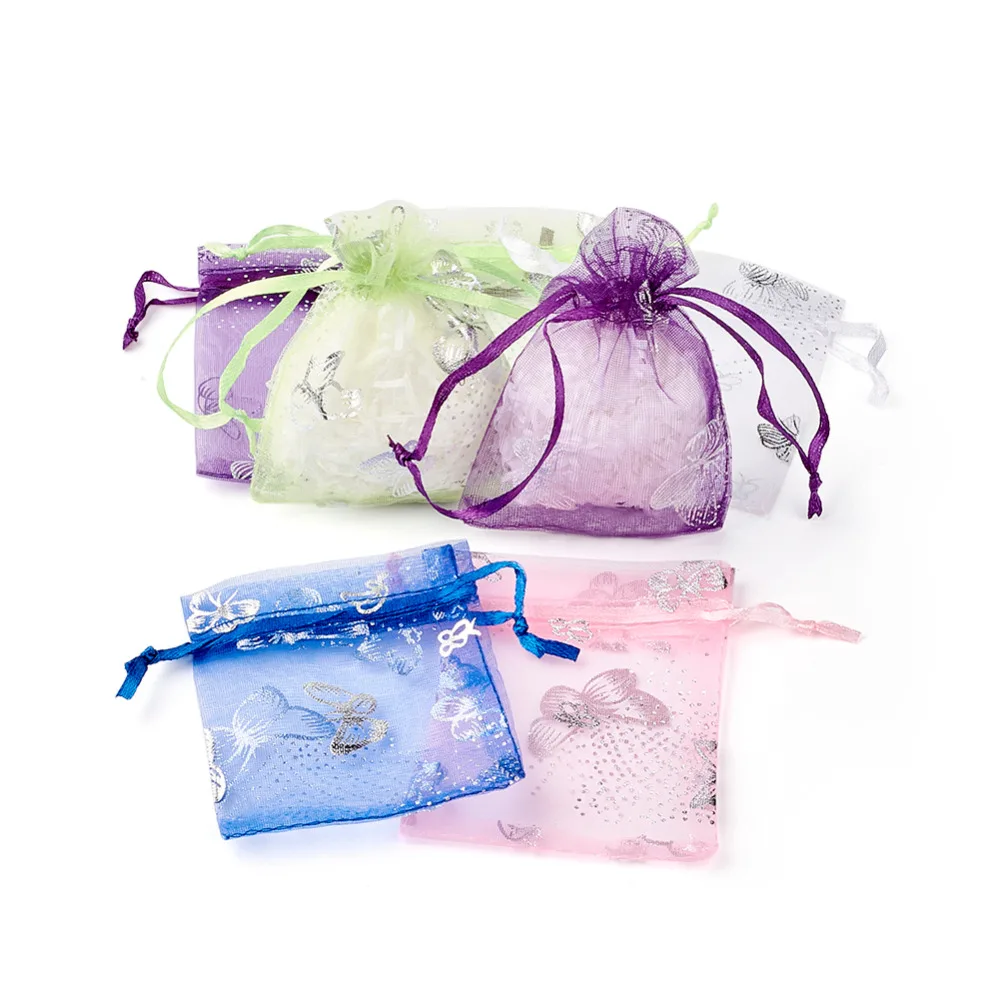 

Packaging&Display Drawstring Pouches Organza Bags Rectangle Randomly Color 9x7cm Accessories Drop Shipping Wholesale Square Bags
