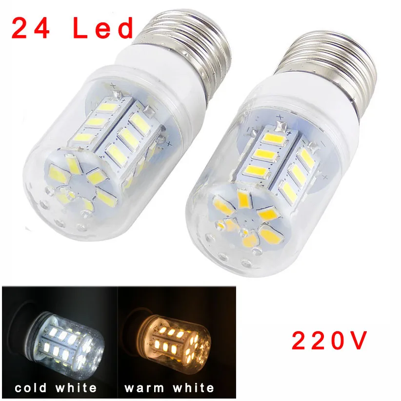 AC 220 В Светодиодная лампа кукурузы теплый белый E27 SMD573024 36 48 56 69 72 96 светодиодов