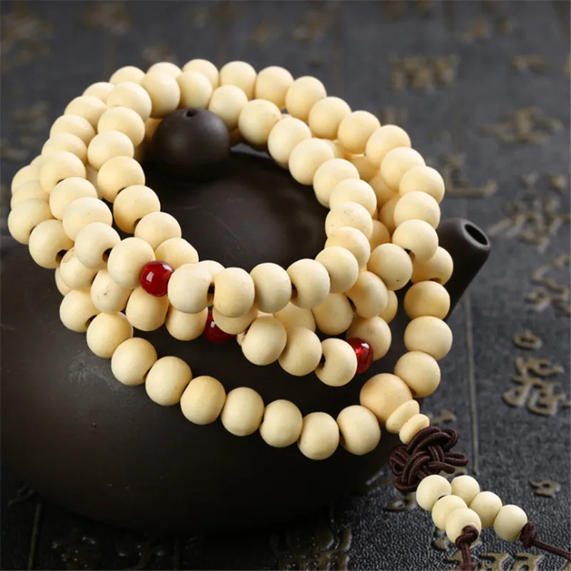 Pulseras 108 Beads 6mm Natural Sandalwood Buddhist Buddha Wood Prayer Bead Mala Unisex Men Bracelets &amp Bangles Jewelry Bijoux | Украшения
