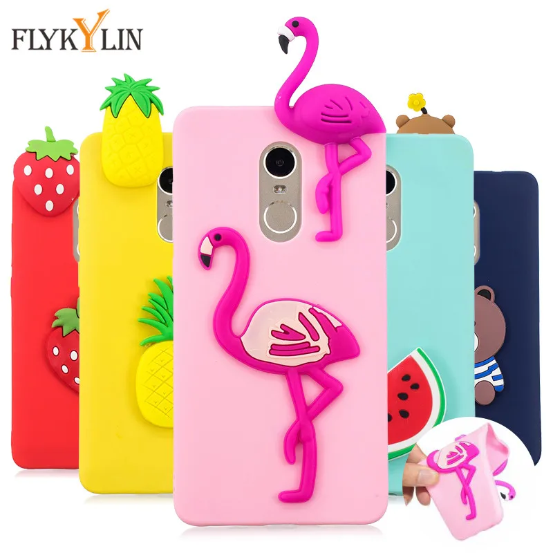 FLYKYLIN Симпатичные из мягкого ТПУ чехол для телефона xiaomi Redmi Note 4 3D силиконовые