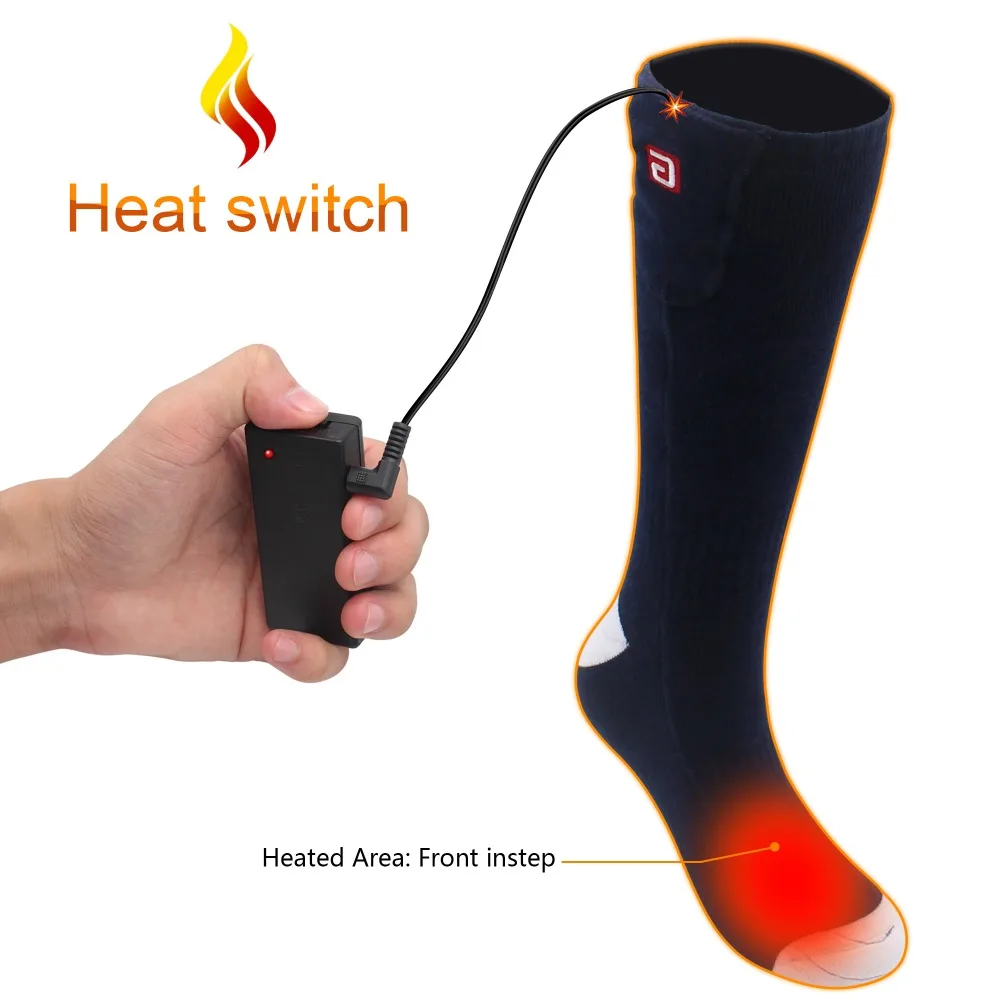 Электрические носки с подогревом Королевского синего цвета для холодной погоды 2