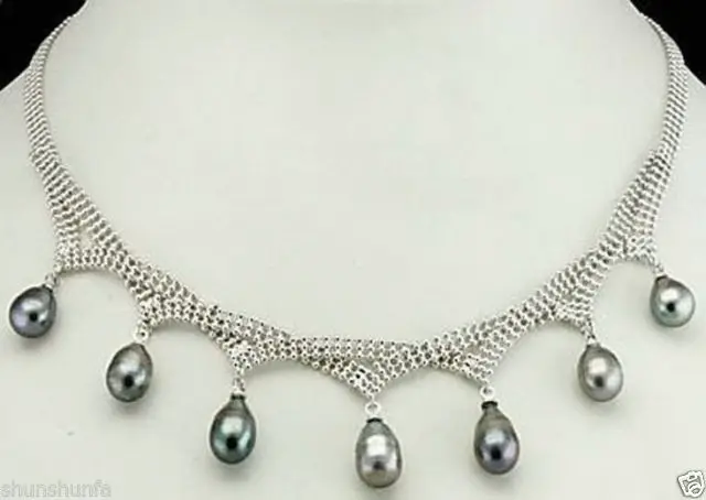 

Real Black Gray Freshwater Pearl Beads Pendant Necklace