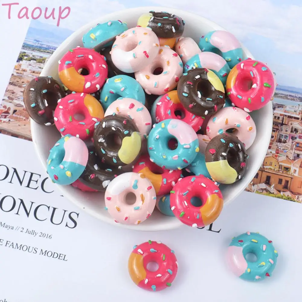 

Taoup 10pcs Creamy Resin Donut Decor Supplies Donut Party Favors Birthday Party Supplies Baby Shower Decor DIY Crafts for Phone