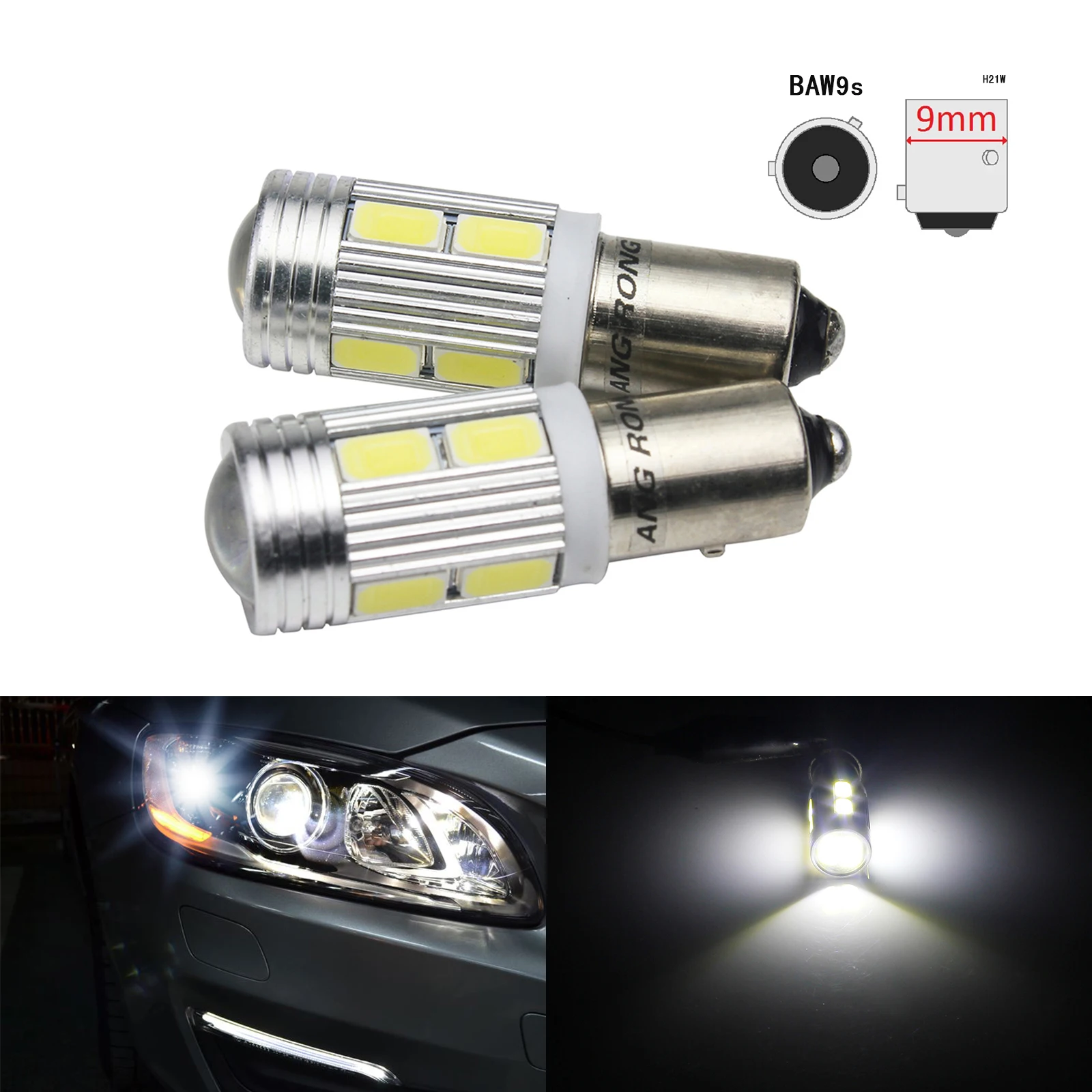 Светодиодный светильник ANGRONG 2 шт. 12146 HY21W BAW9s 10SMD | Автомобили и мотоциклы