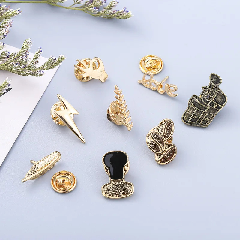 Креативные броши в виде листьев перьев для женщин и мужчин эмалированный рюкзак