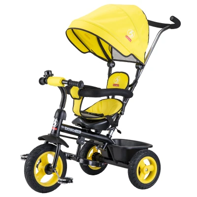 yellow BOSO Trike Детский трехколесный велосипед с резиновыми колесами трехколесный велосипед детская коляска - Цвет: yellow