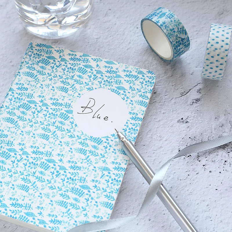 8 pcs sky Blue color washi tape set Vintage Decoration cloud dew dot ripple masking tapes Diary sticker ablum Stationery DJ010 | Канцтовары