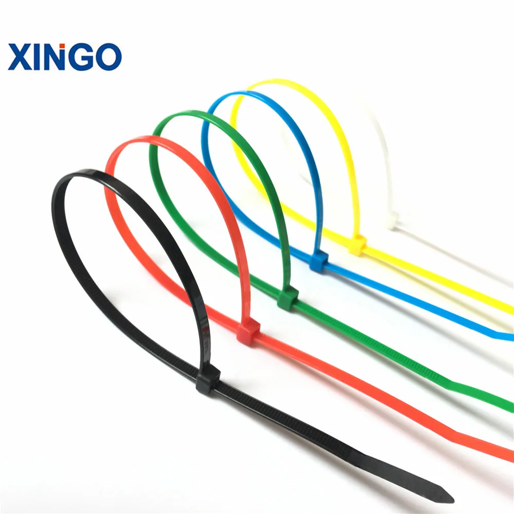 Xingo 8 дюймовые нейлоновые кабельные застежки с самоблокировкой 6 цветов 120 шт.