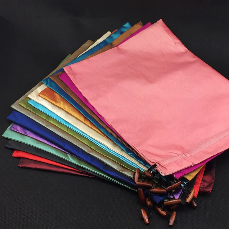Embroidery Drawstring Extra Large Jewelry Pouch Satin Cloth Storage Bag Travel Bra Underwear Bag Gift Packaging 10pcs/lot