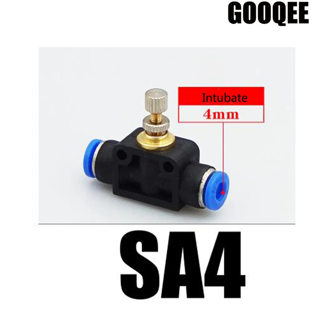 OD4MM SA-4 1 шт. SA пневматический Регулятор воздушного потока 4/6/8/10/12 мм Диаметр шланг трубки расхода газа отрегулировать клапан разъем фитинг воздушного Скорость контроллер - Цвет: OD4MM SA-4