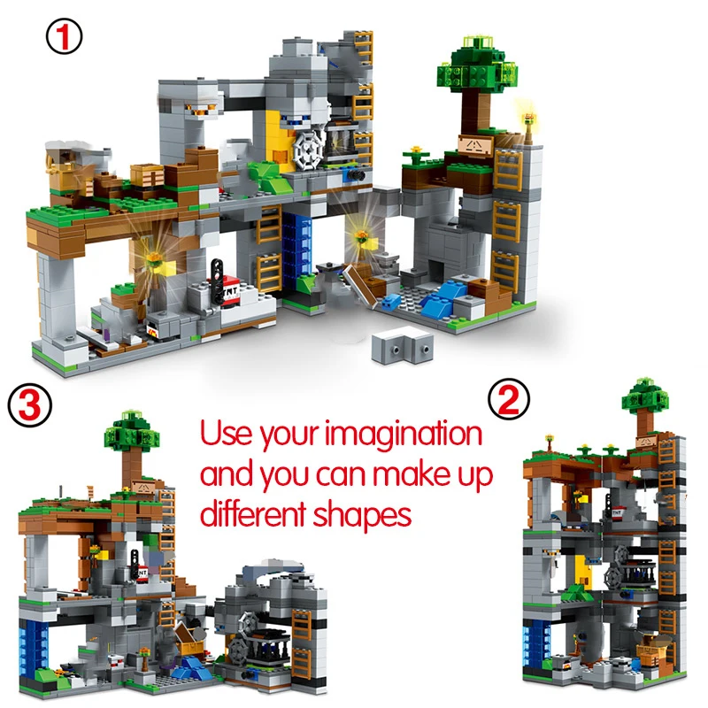734 шт My Worlds Rock Castle Adventure строительные блоки Совместимые с LEGO City кирпичи Фигурки