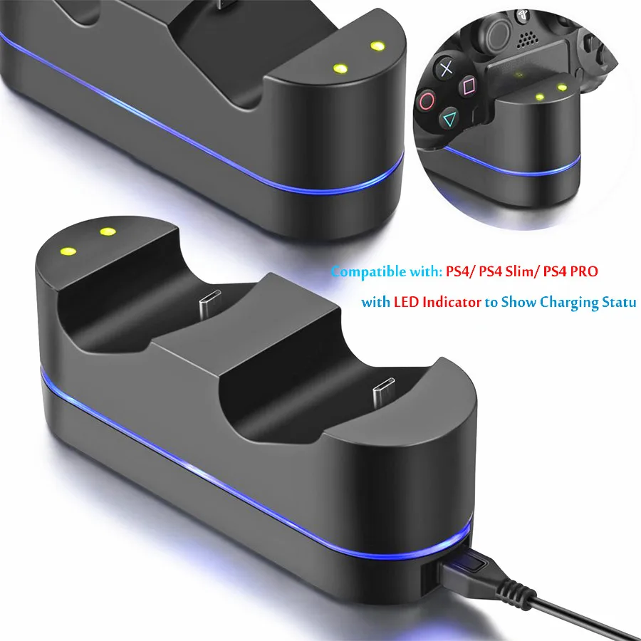 PS4 контроллер Зарядное устройство для Sony / Pro тонкий контроллера DualShock 4 двойной USB