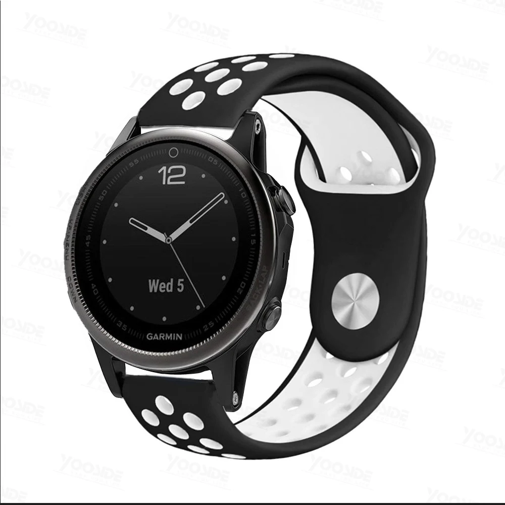 Для Garmin Fenix 5S/5S Plus 20 мм ремешок для часов мягкий силиконовый спортивный ремешок для часов с адаптером с наконечниками(не быстро подходит