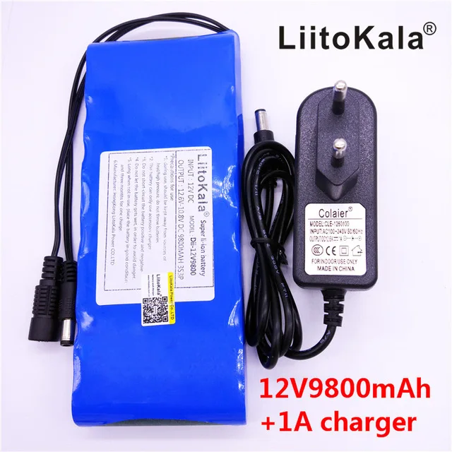 LiitoKala 12V 9800mAh 18650 DC 12 6 V Супер аккумуляторная упаковка ЕС/США вилка адаптер для