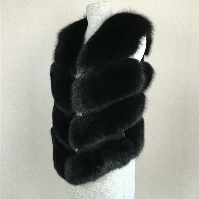 

S-4XL Plus size Women's winter faux fox fur Pu coat Full Pelt Fox Fur collar Sleeveless stitching Vest Waistcoat w1995