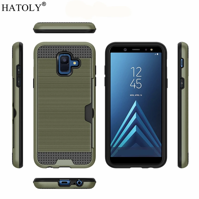 Hatoly чехол для samsung Galaxy A6 плюс 2018 Чехол-Броня с эффектом силиконовый резиновый