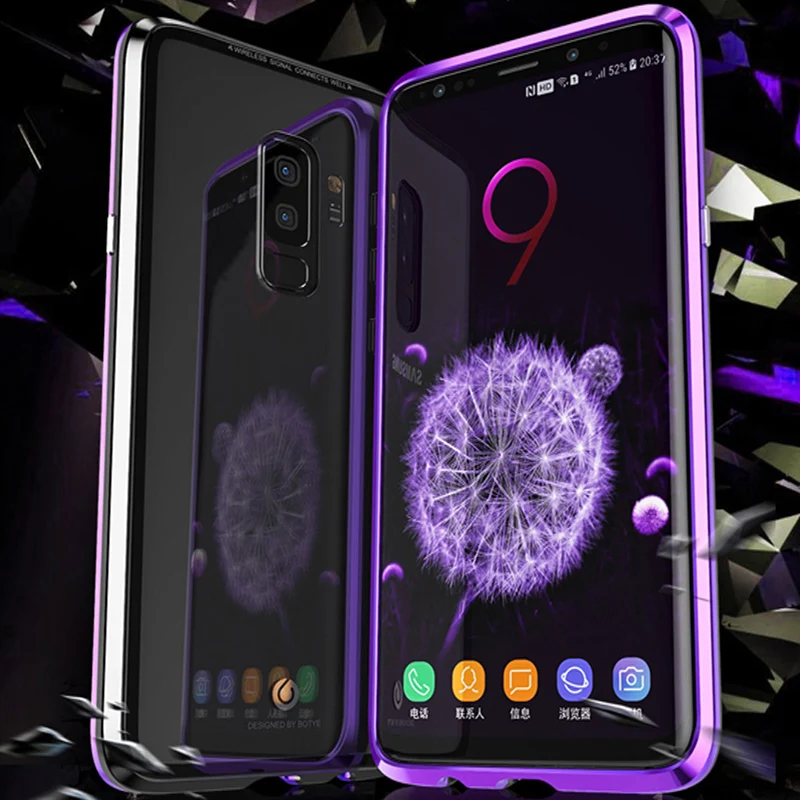 Магнитная Адсорбция металлический корпус для Samsung galaxy S9 + плюс coque Магнето