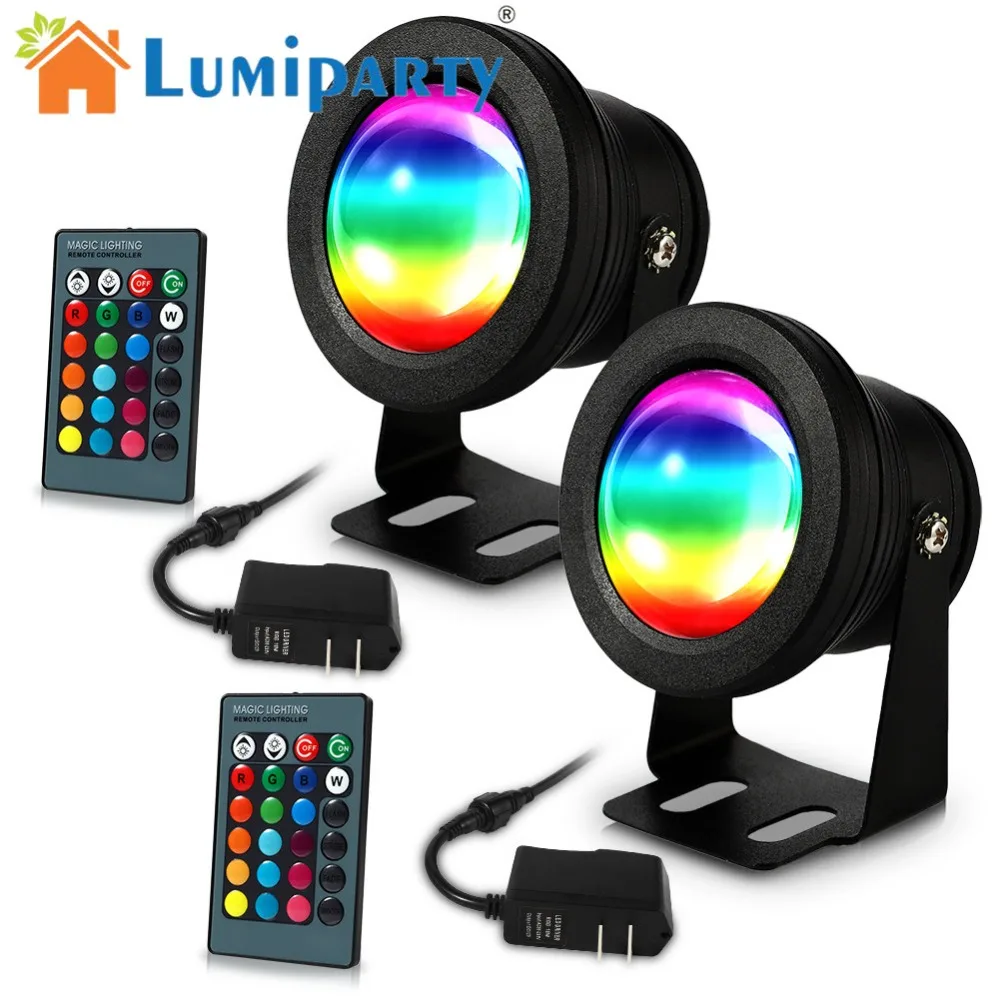 2 шт. светодиодные подводные огни RGB LED свет водонепроницаемый плавательный