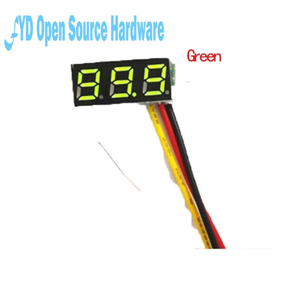 Green Трехпроводной DC0-100V DC Цифровой вольтметр Глава 0,28 дюйма светодиодный цифровой вольтметр регулируемый - Цвет: Green