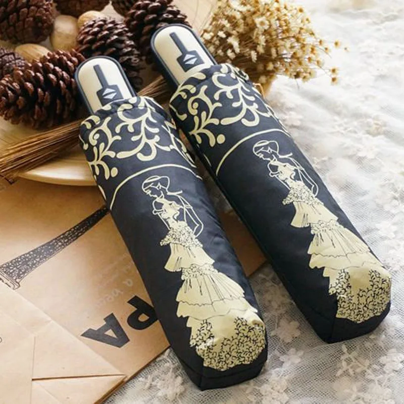 Новинка 2017 милый автоматический складной зонт принцессы в Корейском стиле