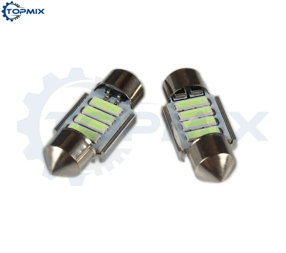 10 шт./лот супер яркие 31 мм 7020 festoon SMD 4LED Canbus безотказные Автомобильные светодиодные