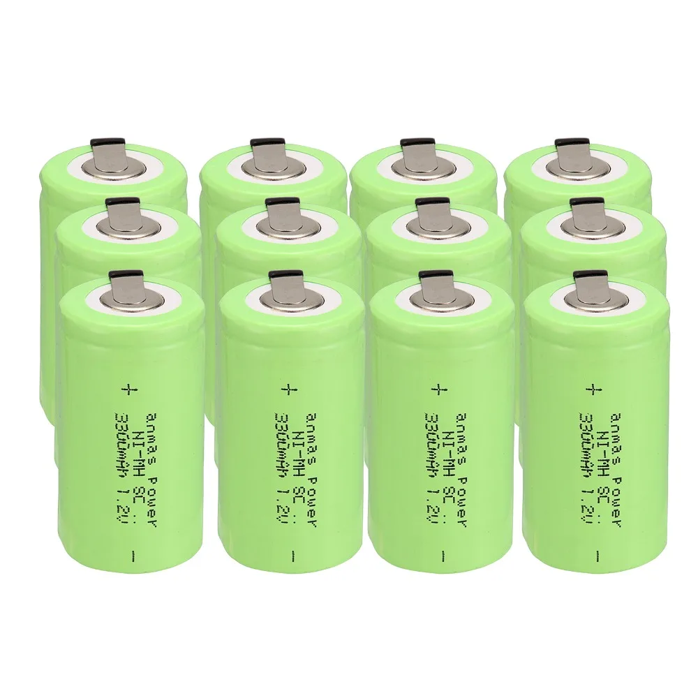 

12 шт./лот Anmas Power 1,2 V 3300mAh Ni-MH Sub C SC аккумуляторы NIMH аккумуляторная батарея зеленый