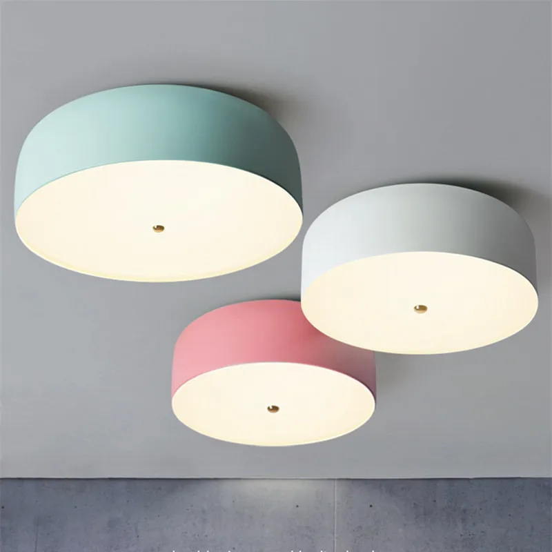 

Modern Nordic Lamp Macaroon LED Ceiling Light Lovely Kids Bedroom Bar Aisle Lights modern house lighting fixture Free Shipping