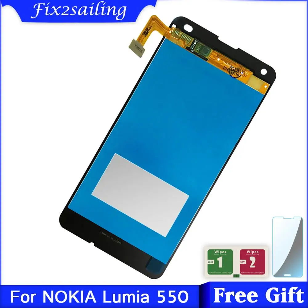 ЖК дисплей с сенсорной панелью и рамкой для Nokia Microsoft Lumia 550 бесплатная