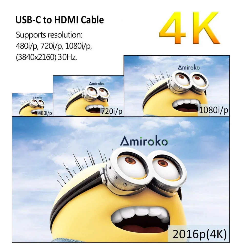 Адаптер 4K с USB 3 1 типа C на HDMI для Macbook Pro Dell XPS 13/15 Galaxy S8/Note 8 и т. д. HDTV монитора|Кабели