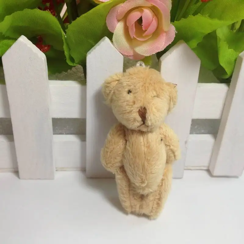 6cm light brown 100 шт 4,5 см мини цвет Мишка кукольные Подвески детский мультяшный букет наполнители брелок без запаха 6 см медведи - Высота: 6cm light brown