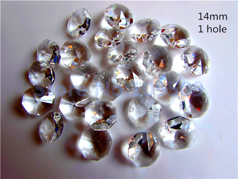 14 мм хрустальные Восьмиугольные бусины в одном отверстии для дверей и окон