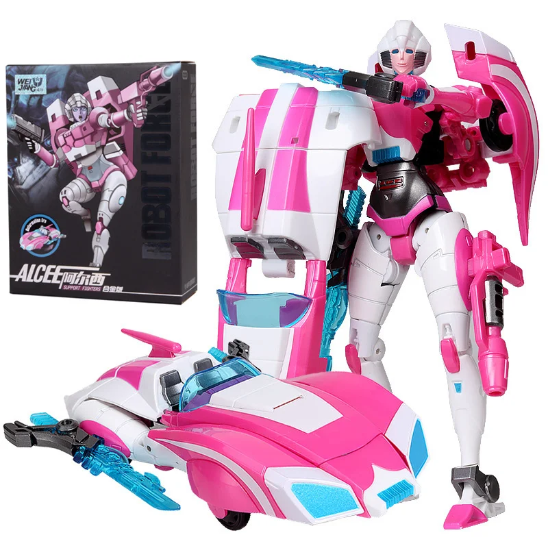 WEIJIANG Cool Pink Arcee Трансформеры Игрушки сплав Аниме Фигурка женский Робот Модель