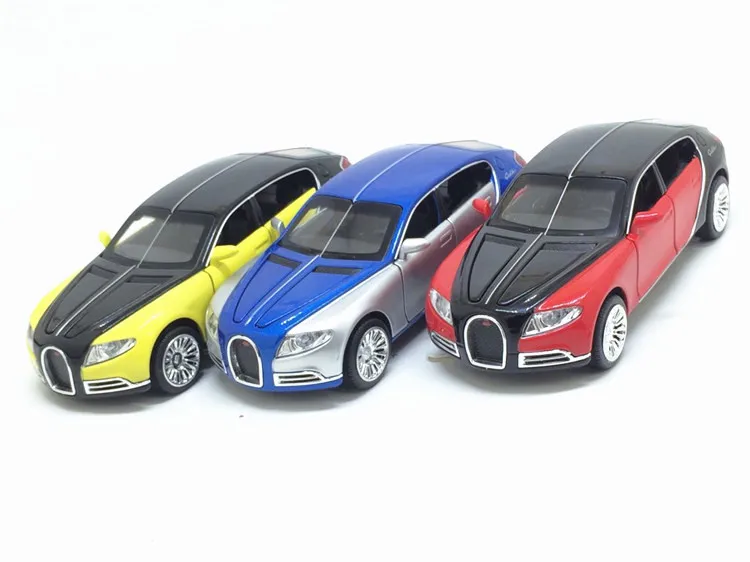 Модель спортивного автомобиля Bugatti трехцветная модель из металлического сплава 6
