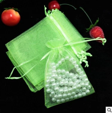 lightgreen Epackfree 100 шт. 7*9*12 10*12 10*15 Drawable ювелирных изделий Organza Сумки embalagem para Presente Рождество/свадебный подарок Сумки - Цвет: lightgreen